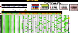 Planilha Lotomania - Esquema com 91 Dezenas Combinadas