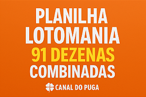 Planilha Lotomania - Esquema com 91 Dezenas Combinadas