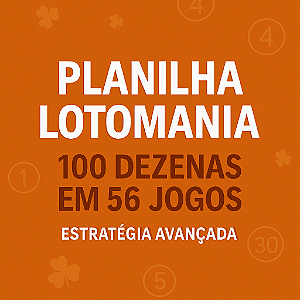 Planilha Lotomania - Esquema com 100 Dezenas em 56 Jogos