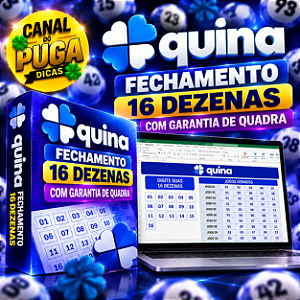 Planilha Quina | Fechamento 16 Dezenas com Garantia de Quadra