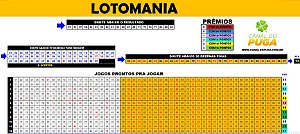 Planilha Lotomania - Esquema com 87 Dezenas em 12 Jogos