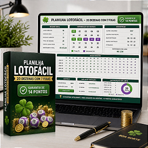 PLANILHA LOTOFACIL | 20 DEZENAS COM 7 FIXAS PARA 14 PONTOS