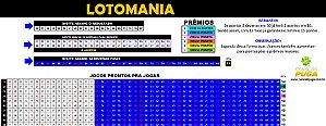 Planilha Lotomania - Esquema 84 Dezenas com Redução