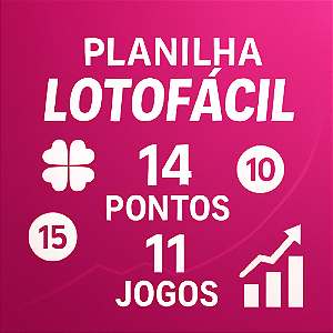 Planilha Lotofacil - Esquema para 14 Pontos em 11 Jogos