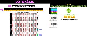 Planilha Lotofacil - Jogos de 16 Números com 11 Pontos Sempre