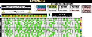 Planilha Lotomania - Desdobramento 60 Dezenas