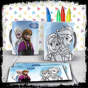 Kit Caneca para pintar Barbie + Jogo de Canetinhas Laváveis em