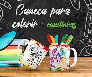 Kit Caneca Para Colorir My Little Pony 2.0