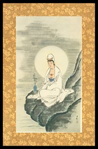 Quadro - Pintura de Mokiti Okada - Kannon sobre a rocha - 1937