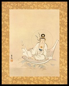 Quadro - Pintura de Mokiti Okada - Kannon flor de Lótus - 1937