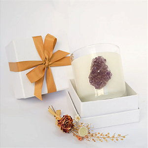 VELA ECOLÓGICA | DRUSA DE AMETISTA | AROMÁTICA | GIFT PERSONALIZADO