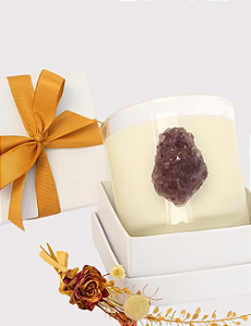 VELA ECOLÓGICA | DRUSA DE AMETISTA | AROMÁTICA | GIFT PERSONALIZADO
