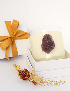 VELA ECOLÓGICA | DRUSA DE AMETISTA | AROMÁTICA | GIFT PERSONALIZADO