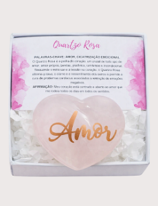 CORAÇÃO DE CRISTAL QUARTZO ROSA NA GIFT BOX