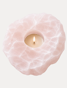 PORTA VELAS QUARTZO ROSA