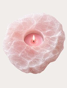 PORTA VELAS QUARTZO ROSA