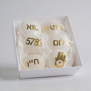 05 CRISTAIS + 01 CORTESIA | QUARTZO TRANSPARENTE | PERSONALIZADOS EM HEBRAICO |  Paz • Amor • Luz • Mão de Hamsa • 5786 | COLEÇÃO SHANA TOVA |