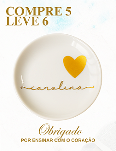 COMPRE 5 LEVE 6 – PORTA-JOIAS CORAÇÃO DOURADO - GIFT ESPECIAL DIA DIA PROFESSORES