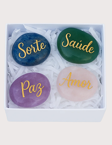 PEDRAS DA FELICIDADE NA CAIXA RIGIDA PERSONALIZADA | GIFT BOX