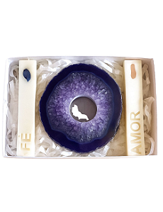 PORTA-VELA DAS INTENÇÕES DRUSA DE AMETISTA | GIFT BOX