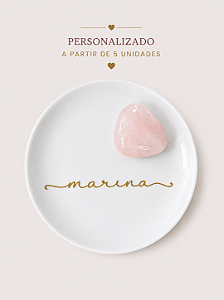 PORTA-JOIAS MEU CRISTAL QUARTZO ROSA | GIFT PERSONALIZADO | ACIMA 5 UNIDADES | CAIXA AVULSA