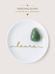PORTA-JOIAS MEU CRISTAL QUARTZO VERDE | GIFT PERSONALIZADO | ACIMA 5 UNIDADES | CAIXA AVULSA