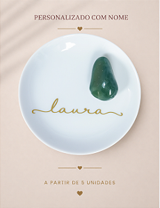 PORTA-JOIAS MEU CRISTAL QUARTZO VERDE | PERSONALIZADO | ACIMA 5 UNIDADES
