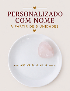 PORTA-JOIAS MEU CRISTAL QUARTZO ROSA | PERSONALIZADO COM NOME ACIMA 5 UNIDADES