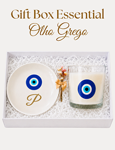 GIFT BOX ESSENTIAL OLHO GREGO | VELA E PORTA-JOIAS OLHO GREGO PERSONALIZADO| COLAÇÃO SHANÁ TOVÁ