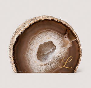 GEODO DE ÁGATA | PERSONALIZADO INICIAIS | PEDRA BRUTA | GIFT COLEÇÃO CRISTAIS NATURAIS