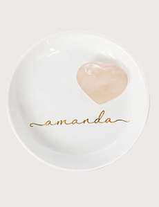 PORTA-JOIAS LAPIDADO FORMATO CORAÇÃO QUARTZO ROSA NATURAL - GIFT AVULSO