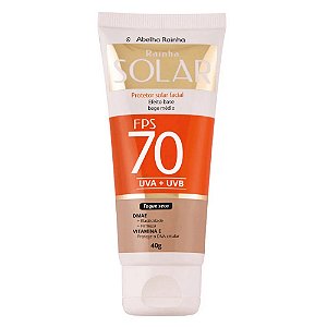 Rainha Solar - Protetor Solar Facial Bege Médio Fps 70 - 40G