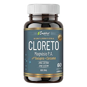 Cloreto De Magnésio + Sucupira + Cúrcuma - 500mg - 60 Cápsulas