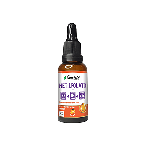 Metilfolato + Vitaminas B6, B9 e B12 - Sabor Laranja - 30ml