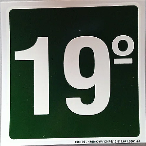 PLACA INDICATIVA DE 19° ANDAR