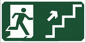 PLACA INDICADIVA DE ESCADA SOBE Á DIREITA