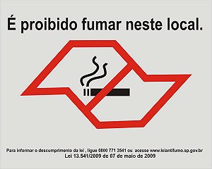 PLACA INDICATIVA PROIBIDO FUMAR