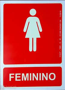 PLACA INDICATIVA BANHEIRO FEMININO