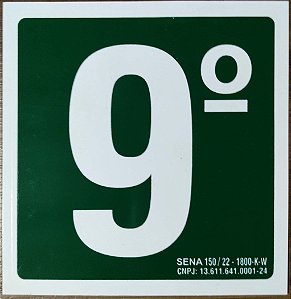 PLACA INDICATIVA DE 9° ANDAR