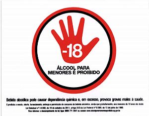 PLACA INDICATIVA - ÁLCOOL PARA MENORES É PROIBIDO