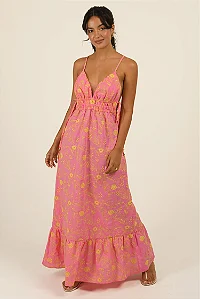 vestido longo tropicália