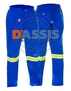 Calça Antichama Azul com Refletivo - C.A 30427 - COMMANDERS