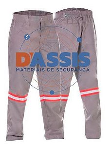 Calça Antichama Cinza com Refletivo - C.A 30427 - COMMANDERS