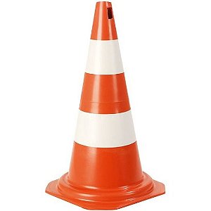 Cone de PVC Laranja e Branco - 75cm - PIC