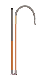 FLV31907-1 - Bastão de Resgate Gancho Único Dobrável Ø32mm x 930mm x 1850mm