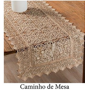 Caminho de mesa em renda Bege