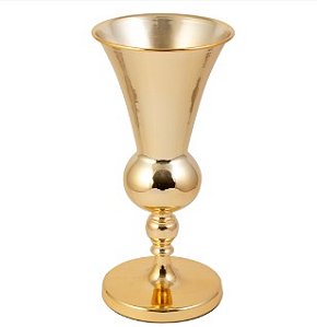 VASO DE METAL CONE DOURADO LUNNE 38CM ALT