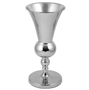 VASO DE METAL CONE PRATA LUNNE 38CM ALT