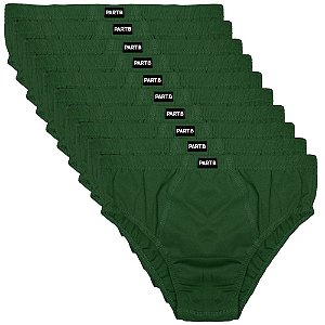 Kit com 10 Cuecas Slip Masculina Part.B Verde