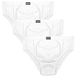 Kit com 3 Cuecas Slip Masculina Part.B Branco